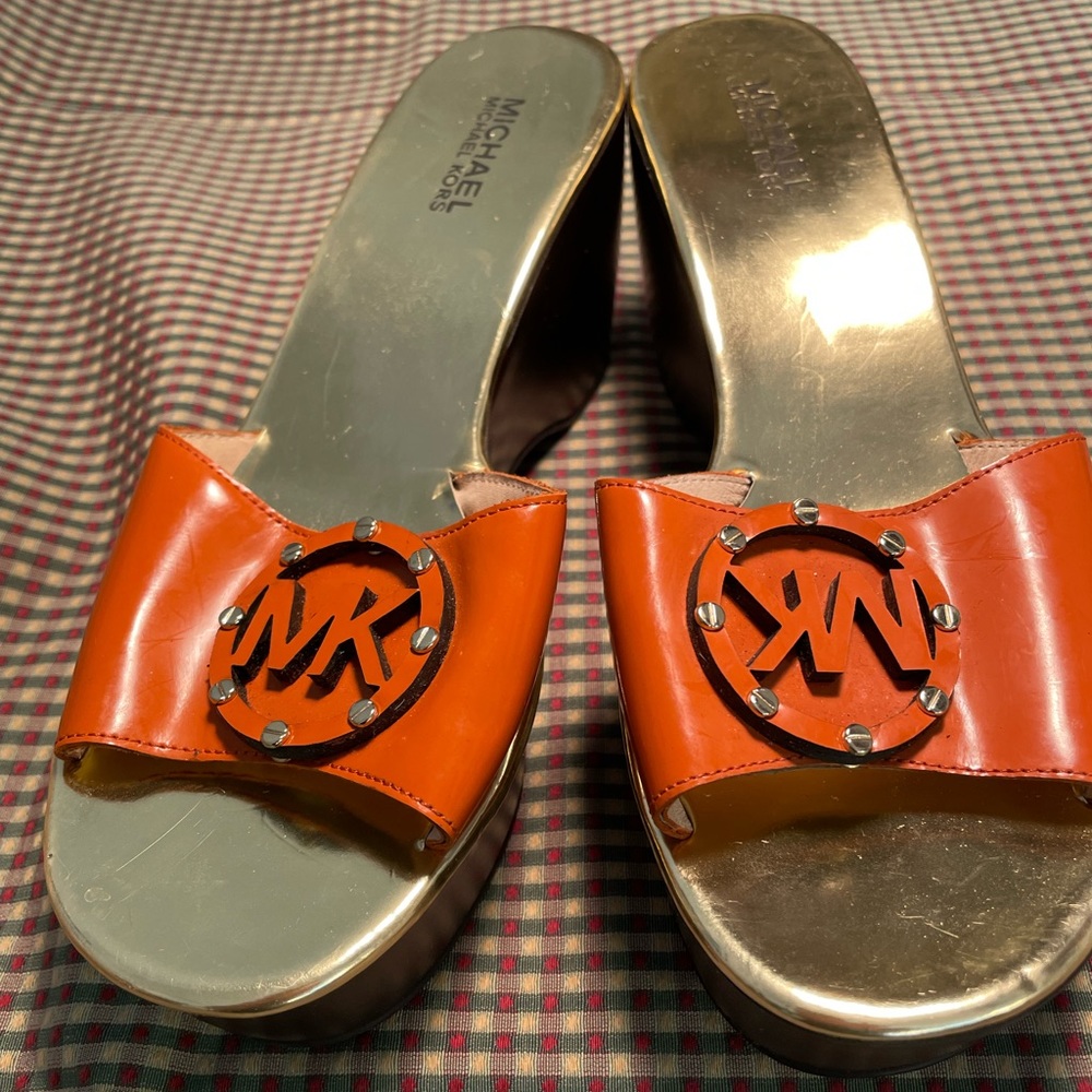 Michael Kors Bright Orange Wedge
